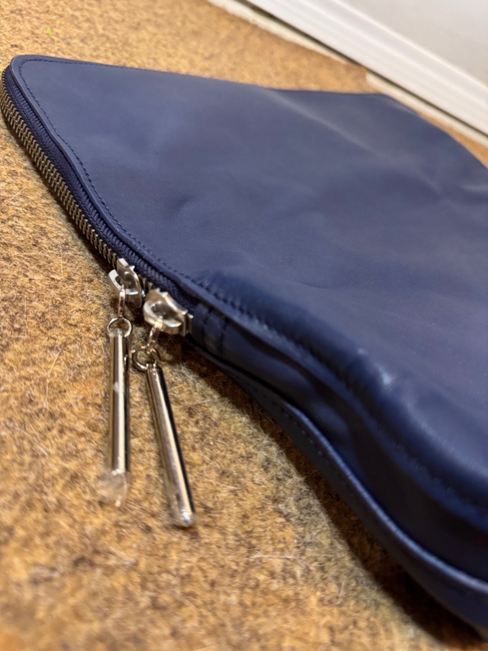 3.1 Phillip Lim Large Dark Blue Leather 31 Minute Portfolio Clutch Tote Bag - Picture 7 of 8